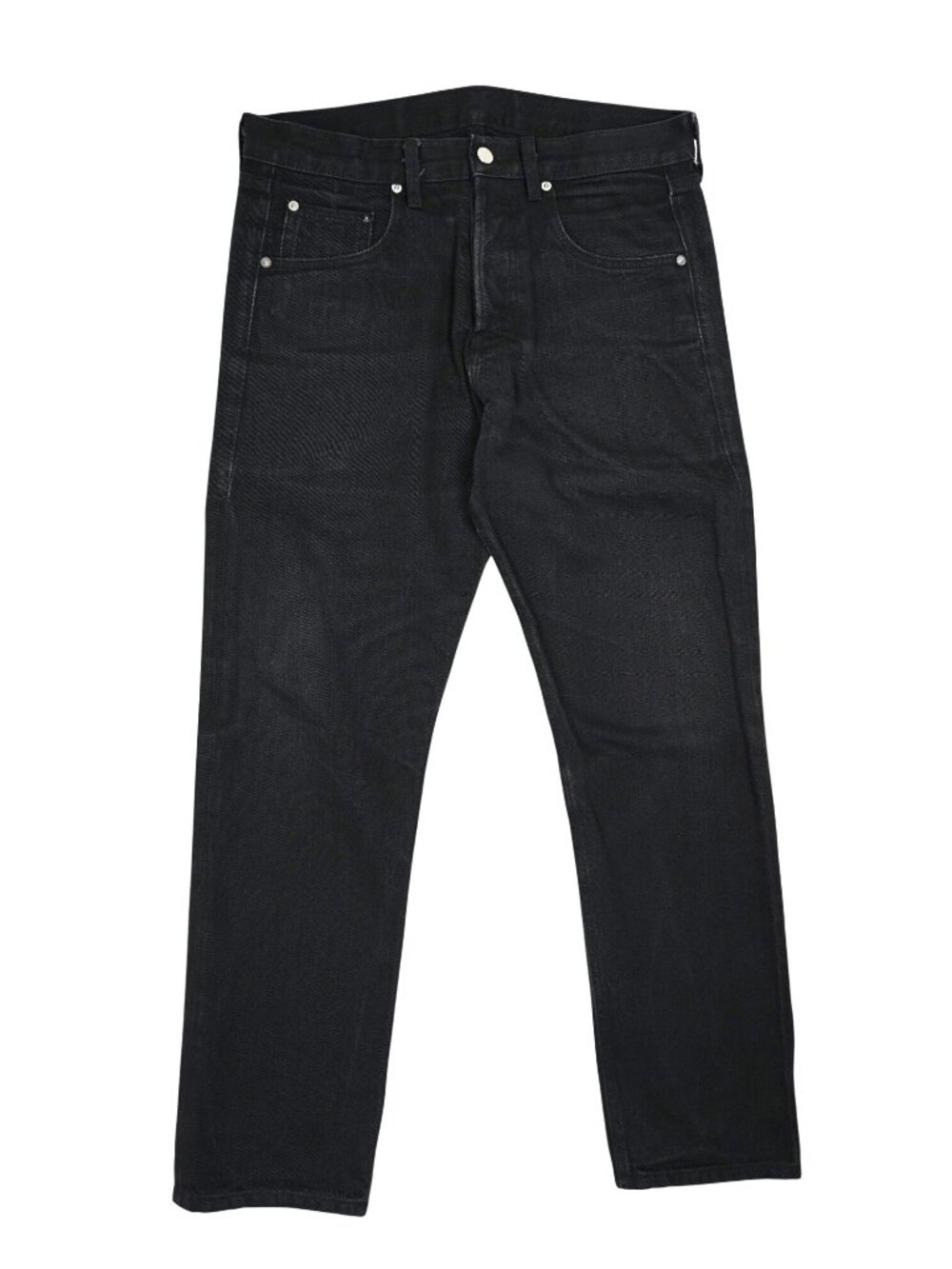 ISWAS Button Fly Skinny Jeans in Washed Black
